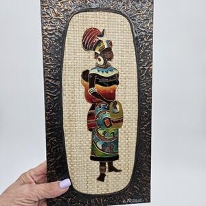 "The Basuto" Signed Original Cloisonne By Lez Frizelle 1960s African Art